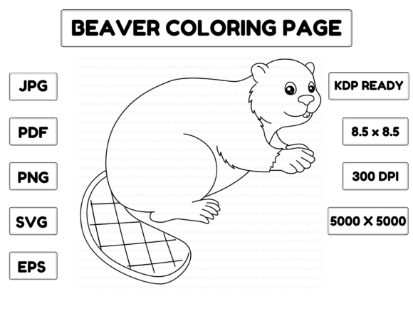 A Beaver Coloring Page Graphic for Diverse Creative Projects