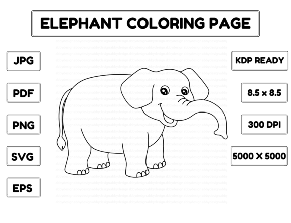 A Clean, Playful Elephant Graphics for Coloring Pages Amp Creators