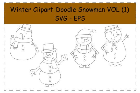 A Designer's Take on Doodle Snowman Clipart for Graphics and Crafts