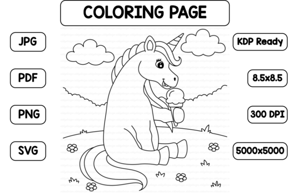 A Digital Seller's Review of a Unicorn Ice Cream Coloring Page