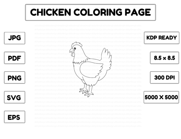 A Friendly Chicken Graphic for Creative Branding and Coloring Pages