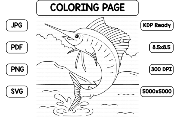 A Sailfish Coloring Page Graphic for Creative Brand Campaigns