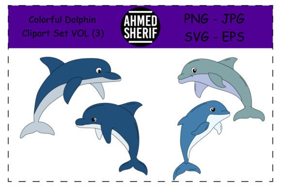 A Vibrant Dolphin Clipart Set for Branding and Content