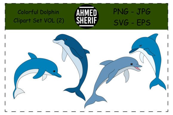 A Vivid Dolphin Clipart Set for Graphics & Crafts