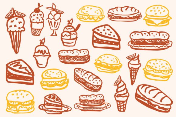 Food Outline Graphics: Clean Illustrations for Editorial Design