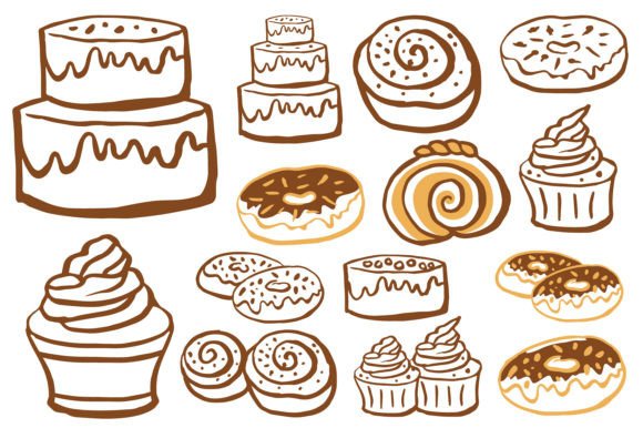 Reviewing the Brown Cake Outline Graphics for Content Creators