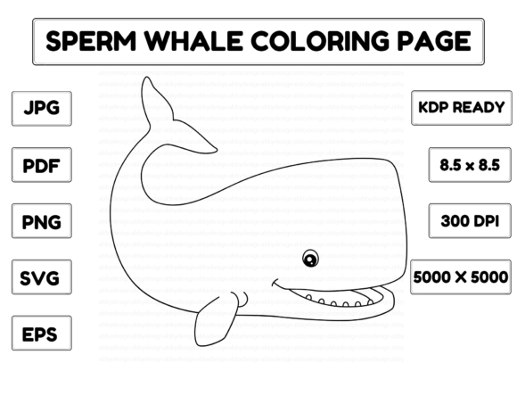 Sperm Whale Coloring Page: A Publisher's Guide to Graphics and Coloring Pages