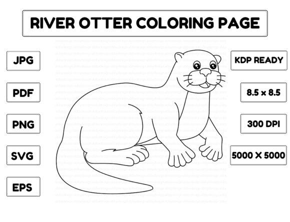 The River Otter Coloring Page as a Versatile Graphic Design Asset