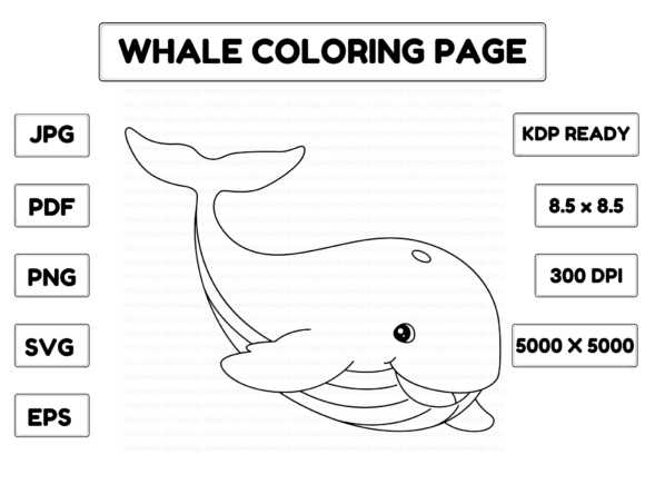 Whale Coloring Page: A Versatile Graphic for Creative Projects